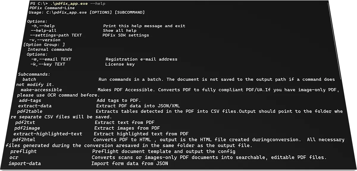 PDFix Command-Line Interface