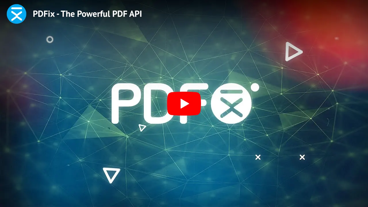 PDFix - The Powerful PDF API. Click to load the Embed YouTube Player to play the video.