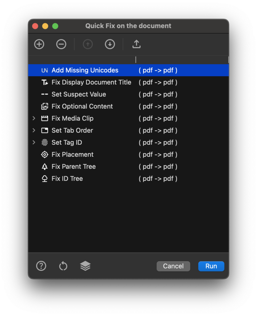 Quick Fix Document Commands in PDFix Desktop