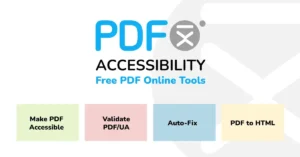 pdf accessibility free online tools sign with logo PDFix